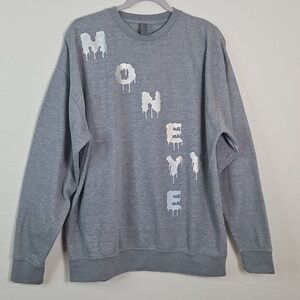 Gray “MONEY” Drip Letter Sweatshirt | Unisex Streetwear XL